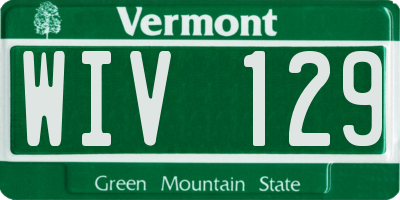VT license plate WIV129