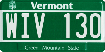VT license plate WIV130