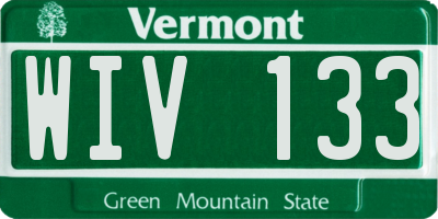 VT license plate WIV133