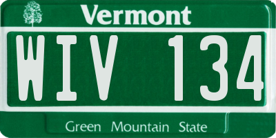 VT license plate WIV134