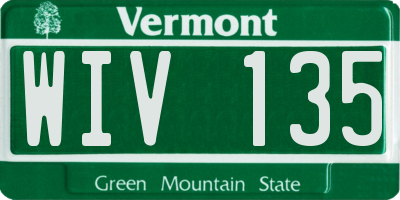 VT license plate WIV135