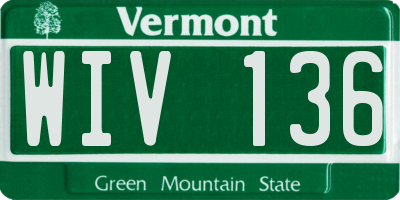 VT license plate WIV136