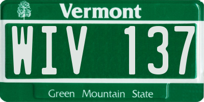 VT license plate WIV137