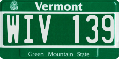 VT license plate WIV139