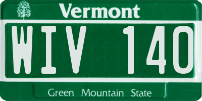 VT license plate WIV140