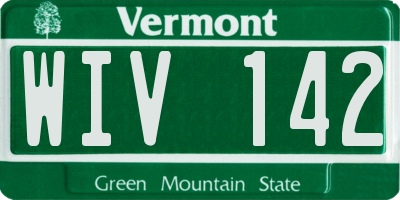 VT license plate WIV142