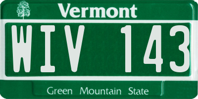 VT license plate WIV143