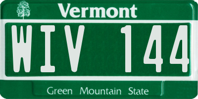 VT license plate WIV144