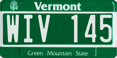 VT license plate WIV145