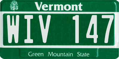 VT license plate WIV147