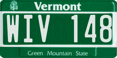 VT license plate WIV148