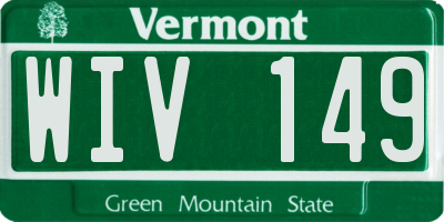 VT license plate WIV149
