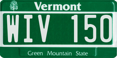 VT license plate WIV150