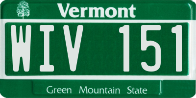 VT license plate WIV151