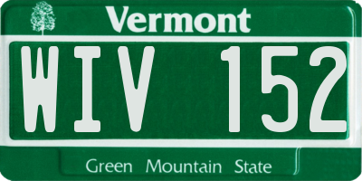 VT license plate WIV152