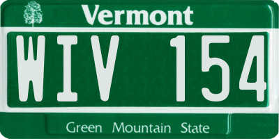 VT license plate WIV154