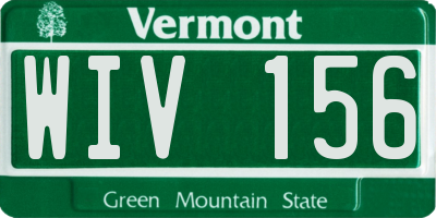 VT license plate WIV156