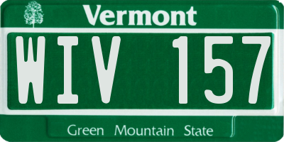 VT license plate WIV157