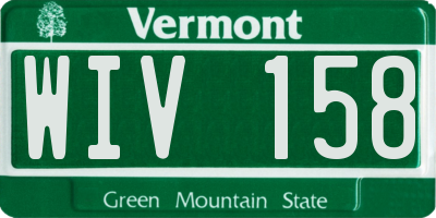 VT license plate WIV158