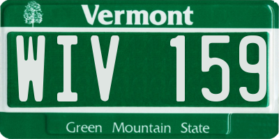 VT license plate WIV159