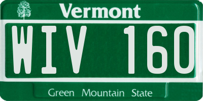 VT license plate WIV160
