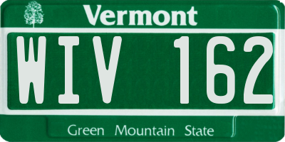 VT license plate WIV162