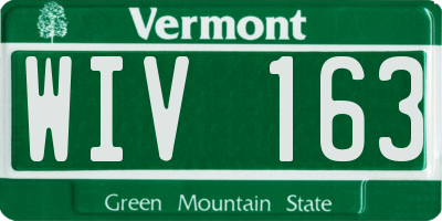 VT license plate WIV163
