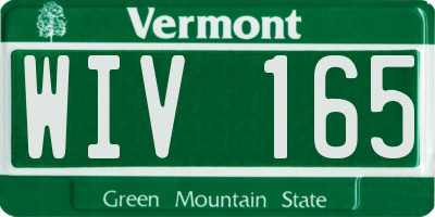 VT license plate WIV165