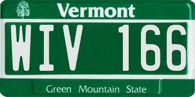 VT license plate WIV166