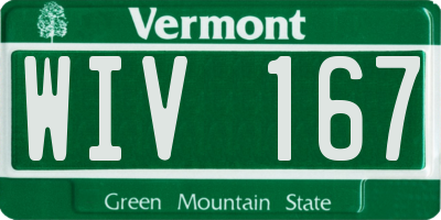 VT license plate WIV167