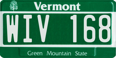 VT license plate WIV168