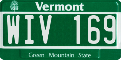 VT license plate WIV169