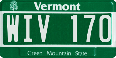 VT license plate WIV170
