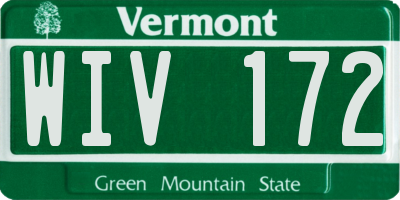VT license plate WIV172