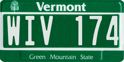 VT license plate WIV174