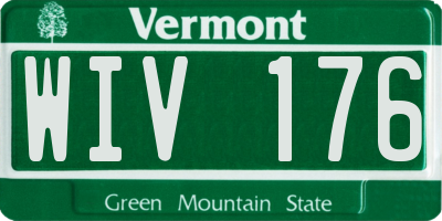 VT license plate WIV176