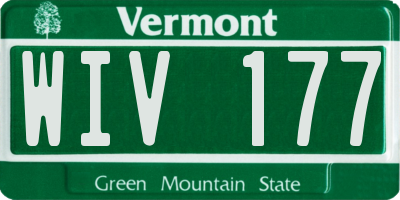 VT license plate WIV177