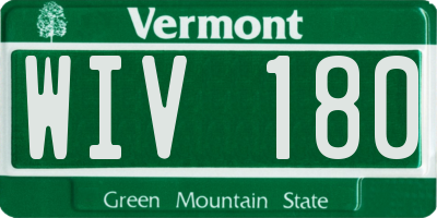 VT license plate WIV180