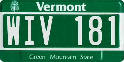 VT license plate WIV181
