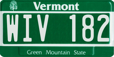 VT license plate WIV182