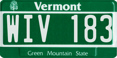 VT license plate WIV183