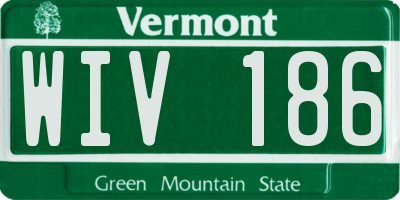 VT license plate WIV186