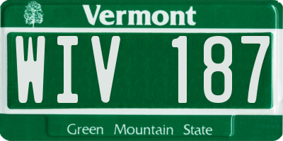 VT license plate WIV187