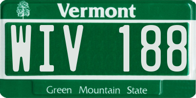 VT license plate WIV188
