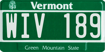 VT license plate WIV189