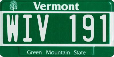 VT license plate WIV191