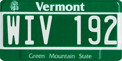 VT license plate WIV192