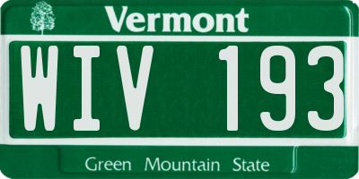 VT license plate WIV193