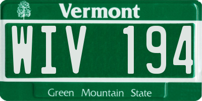 VT license plate WIV194