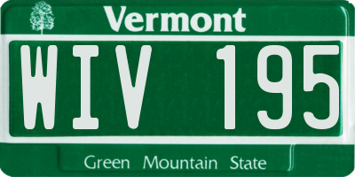VT license plate WIV195